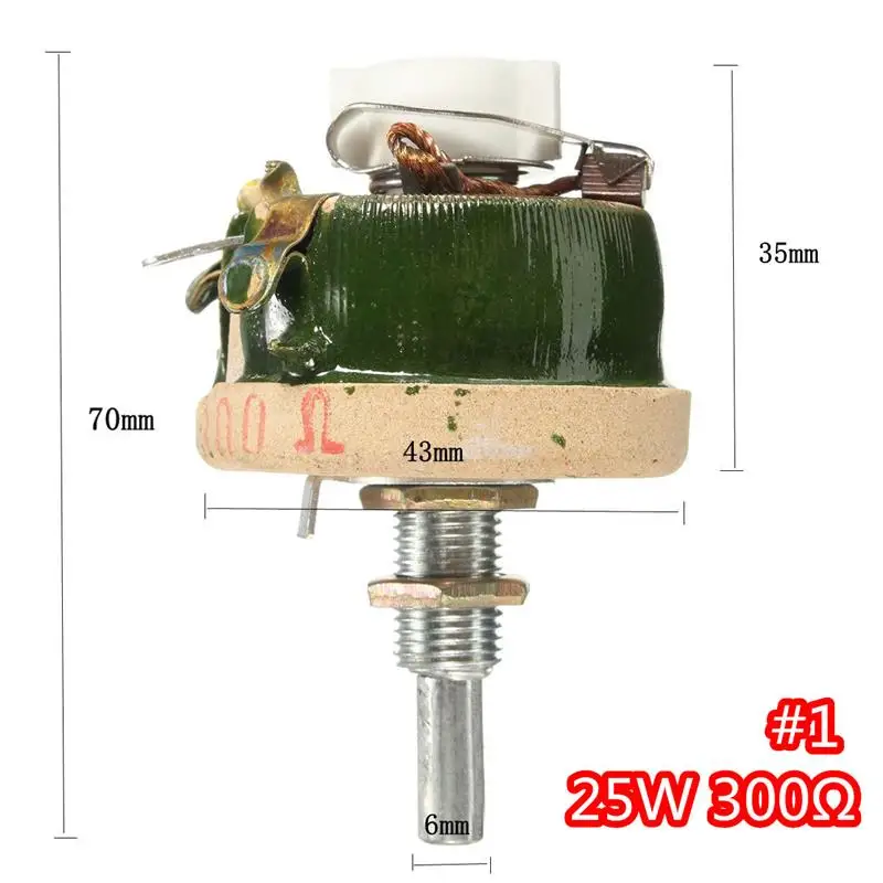 Естественное охлаждение 25W 300 Ом высокое Мощность проволочный реостат потенциометра переменный резистор высокая вероятность потенциометры