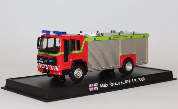 1: 64 Ретро моделирование Major Rescue FL 614 UK 2000 Модель коллекции пожарной машины классический литой игрушечный автомобиль из сплава