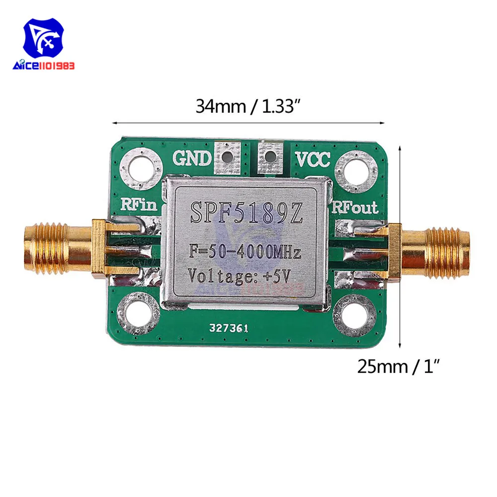 LNA 50-4000 МГц РЧ малошумный модуль усилителя SPF5189 0.6дб широкополосный усилитель плата приемник сигнала для FM HF VHF/UHF радиостанции