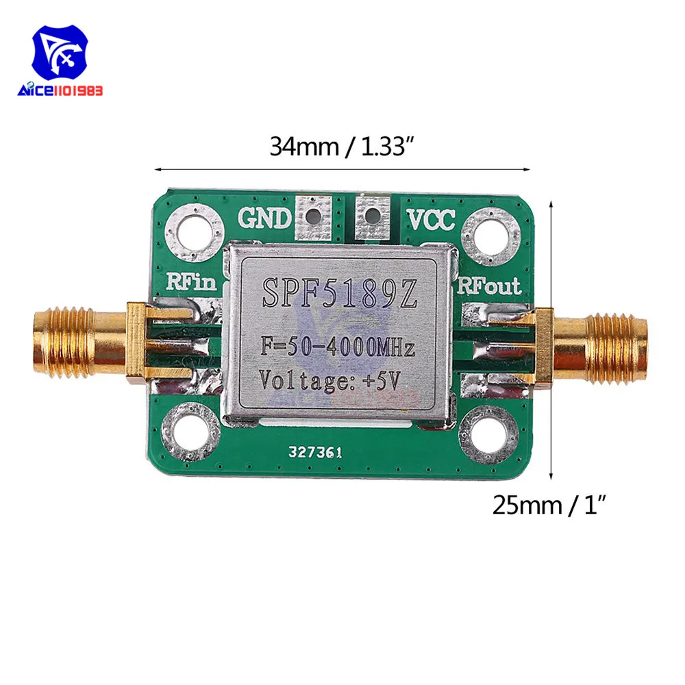 LNA 50 4000 мгц радиочастотный малошумный модуль усилителя SPF5189 0.6dB широкополосный