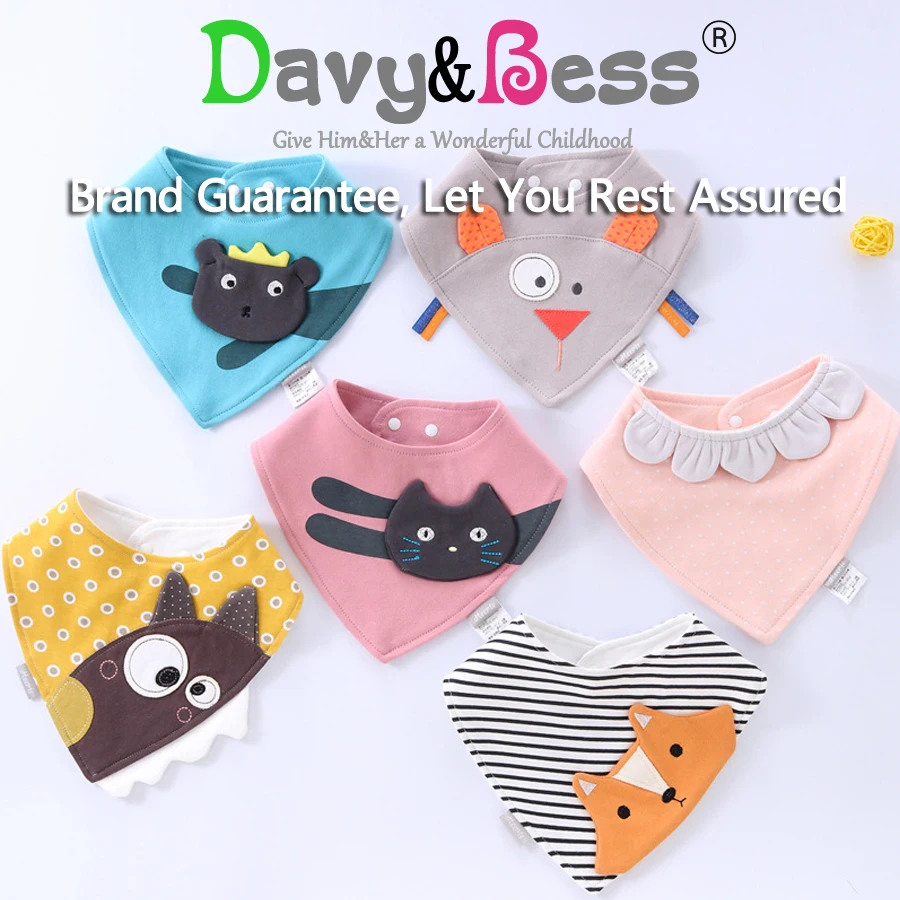 2Pcs/Lot Cotton Baby Bibs Waterproof Bandana Bib for Baby Scarf Drool Slab Children's Bib Infant Apron Girl Stuff Boy Feeding