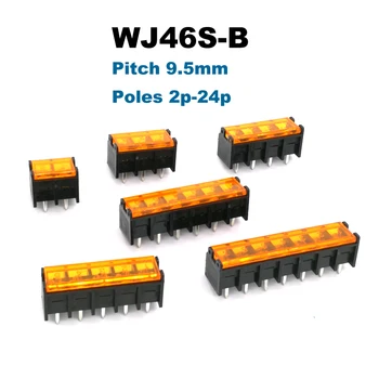 

10/50pcs Barrier Screw PCB Terminal Block pitch 9.5mm morsettiera wiring connector blocks Straight Pin 2/3/4/5/6/7P bornier 20A