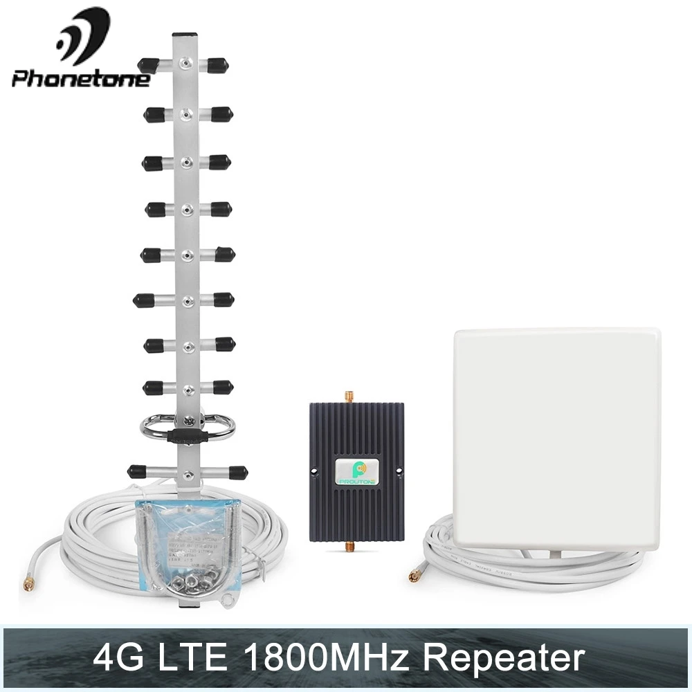 

GSM LTE 1800 65dB Gain 2g 4g Cell Phone Signal Repeater DCS 1800MHz Mobile Amplifier GSM Signal Booster with yagi Antenna Set