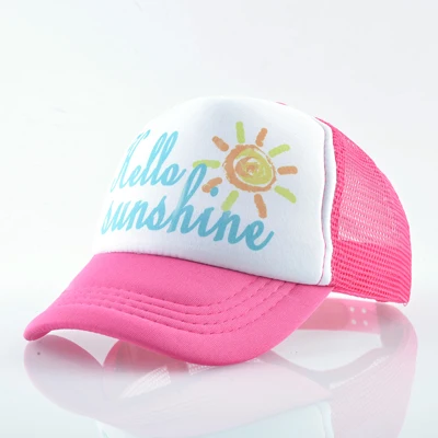 TQMSMY Hello Sunshine Дети SunHat Прохладный мальчик бейсболки кепки девушка грузовые шапки ребенок Snapback шапки Детские кепки TMA40 - Цвет: PINK2