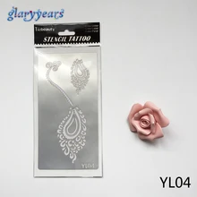 1 шт., горячая Распродажа, водонепроницаемые Временные татуировки для женщин и мужчин, ручная ножка, боди-арт, узор YL04, индийская хна, тату, трафарет, комплект, наклейки, принадлежности