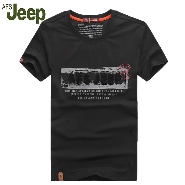 2016 AFS JEEP / Battlefield Jeep Brand clothing summer new men's large size T shirt Men's short