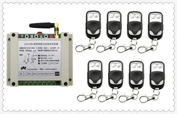 

DC48V-36V-24V-12V 10A 2CH Radio Remote Control Switch Receiver 8* Metal Push Button Transmitter Learning Code