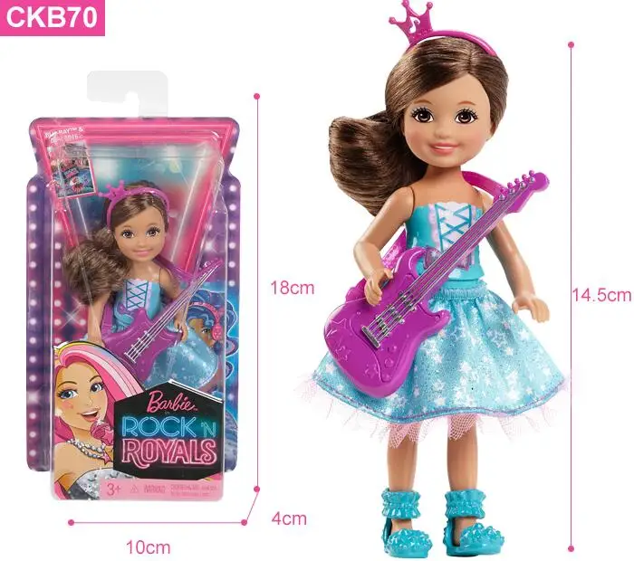 Кукла Барби рок-Королевская Принцесса Маленькая Келли Кукла игрушки лучший подарок на Рождество, день рождения, год для девочек CKB68 - Цвет: CKB70