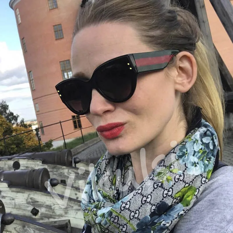 

Fashion 2019 Ladies Cat Eye Sunglasses Women Trend Shades Vintage Brand Designer Green Red Legs Sun Glasses For Female UV400