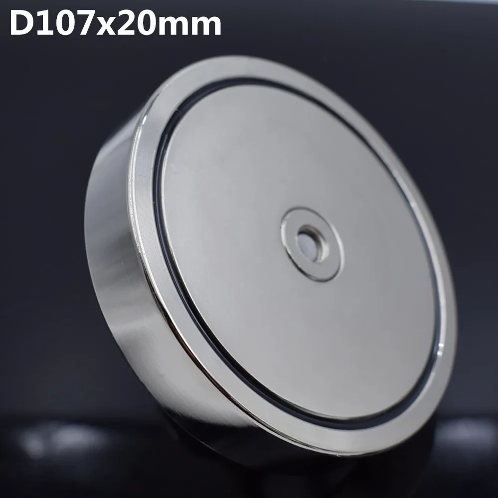 D107x20mm Неодимовый магнит D107x20mm супер сильный Мощный поисковый магнит 550 кг Магнитный рыболовный спасательный Постоянный NdfeB держатель - Цвет: D107x20mm
