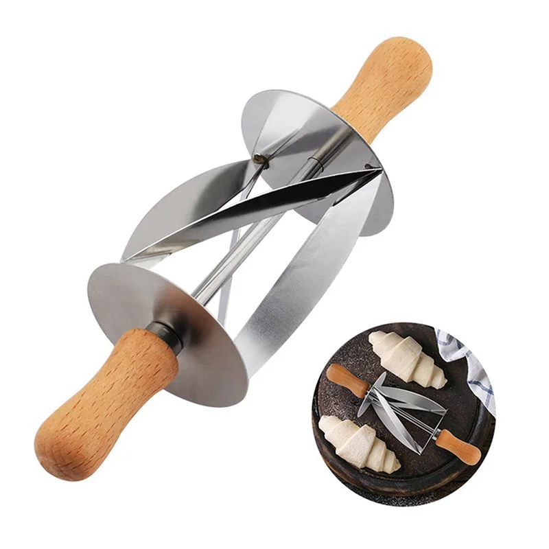 

Handle Baking Kitchen Knife Upspirit Stainless Steel Rolling Cutter Wheel Dough Pastry Knife Wooden For Making Croissant Bread