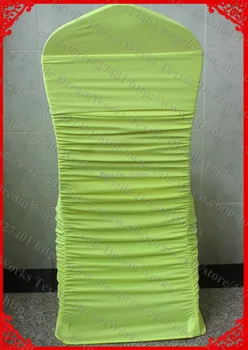 

#20 Neon Green Ruffled Spandex Chair Cover/Lycra Chair Covers With Lycra Band For Wedding Party Banquet Home Decorations