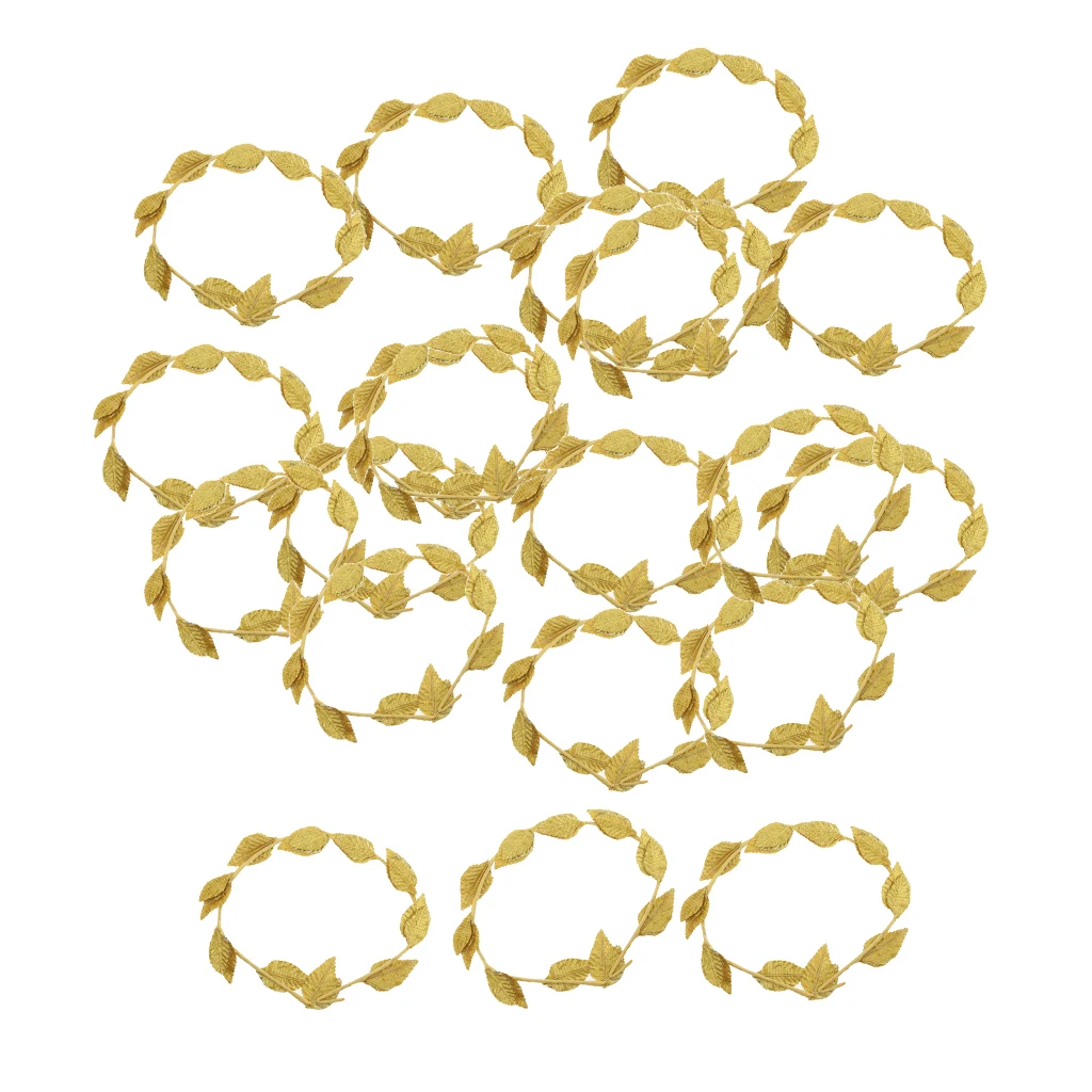 Pack of 20pcs Gold Wreath Headband Leaves Hair Band Roman Costume Props Summer Wedding Party Favors