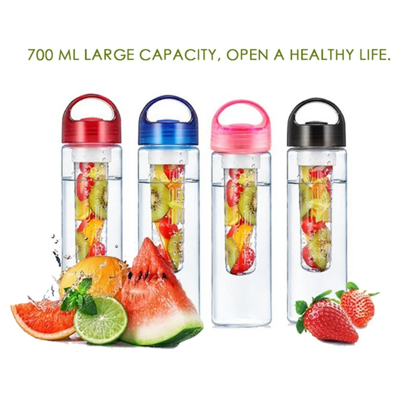 

Portable Large Capacity Clear Fruit Infuser Water Bottle Lightweight Reusable Health Drinking Cup For Outdoor Sports Gym Fitnes