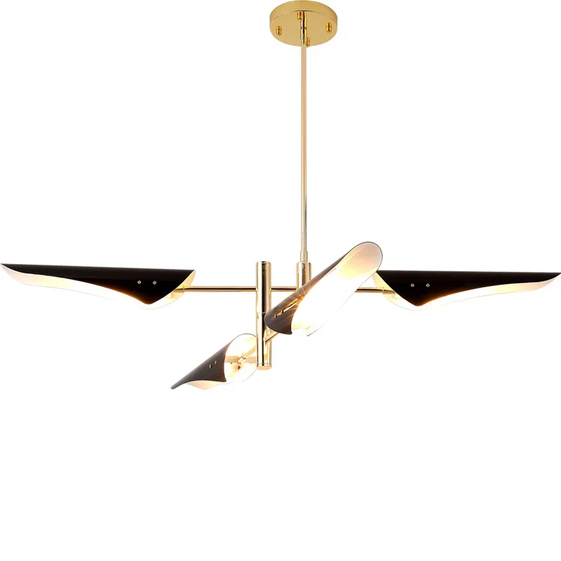 Post Modern Led Chandelier Lighting E14 Bulb For Living Room Metal