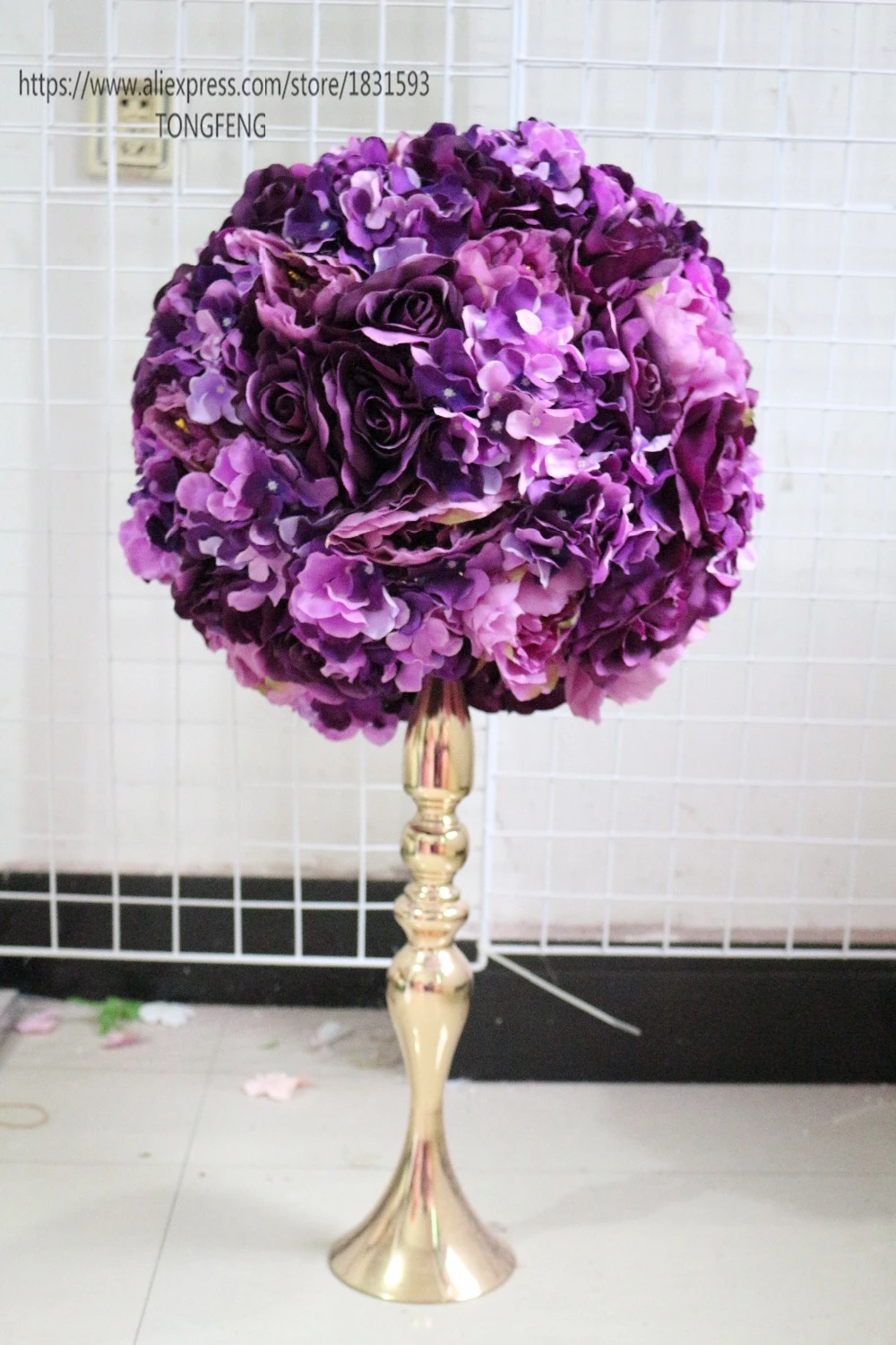 Artificial Silk Rose Flower Wall Wedding Backdrop Decoration Wedding Table Centerpiece 2 3 Round Flower Ball 40cm Tongfeng Flower Ball Round Flower Ballsartificial Flowers Wall Aliexpress