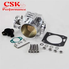 Cuerpo del acelerador de 70mm, Sensor de posición del acelerador compatible con Honda K20 /Civic/ EP3/ Type R/DC5 Integra, negro/plata