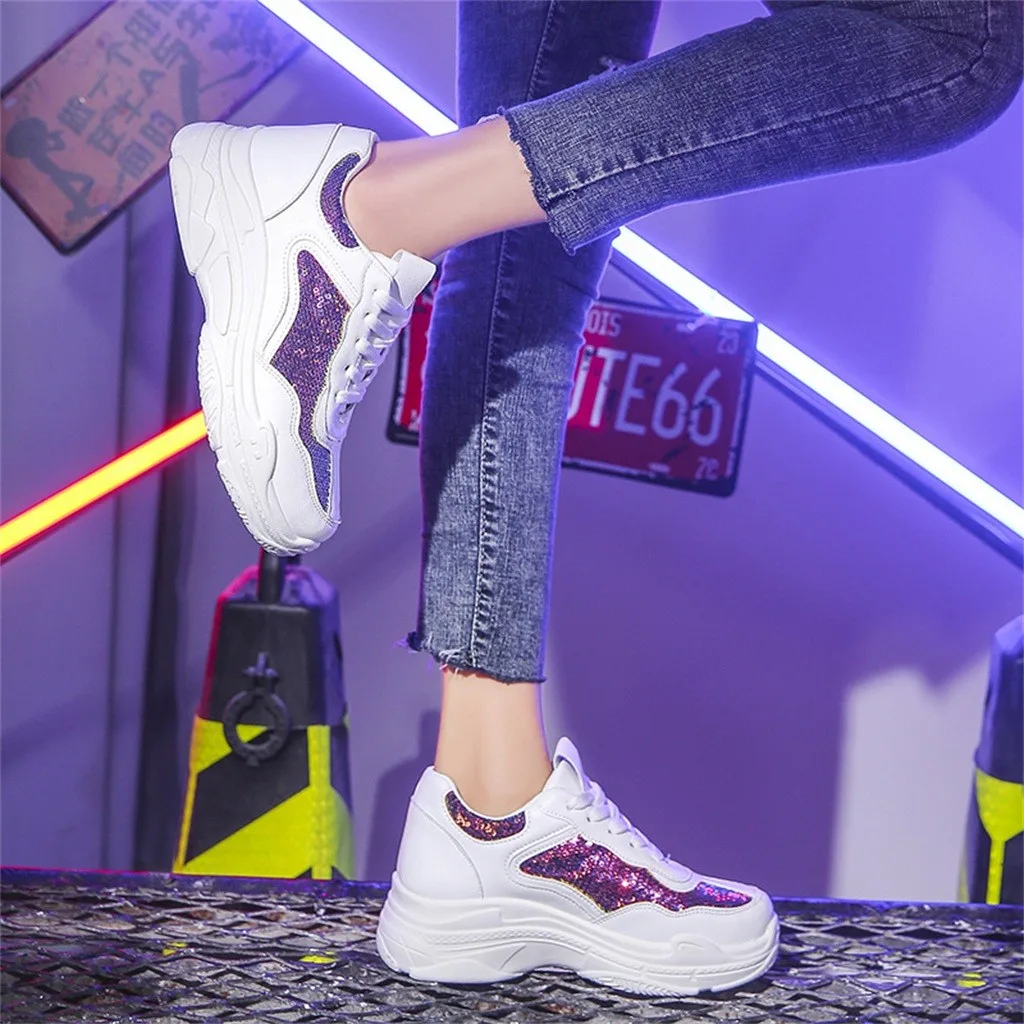 Women Fashion Cool Sport Outdoor Bling Summer Shoes Med Lace Up Girls Sneaker white sneakers woman platform footwear woman Women Fashion Cool Sport Outdoor Bling Summer Shoes Med Lace Up Girls Sneaker white sneakers woman platform footwear woman