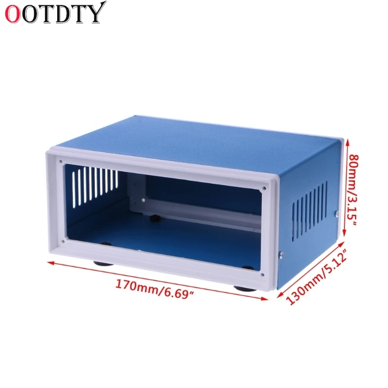 OOTDTY синий металлический корпус Футляр для проекта DIY Распределительная коробка 6,7 "x 5,1" x 3,1"