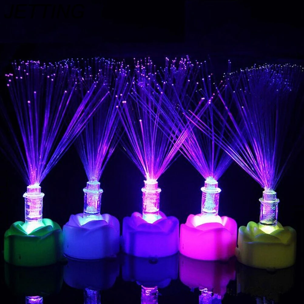 1PCS Random Colorful  LED Fiber Optic Nightlight Lamp Color Changing Night Lights Romantic Changing