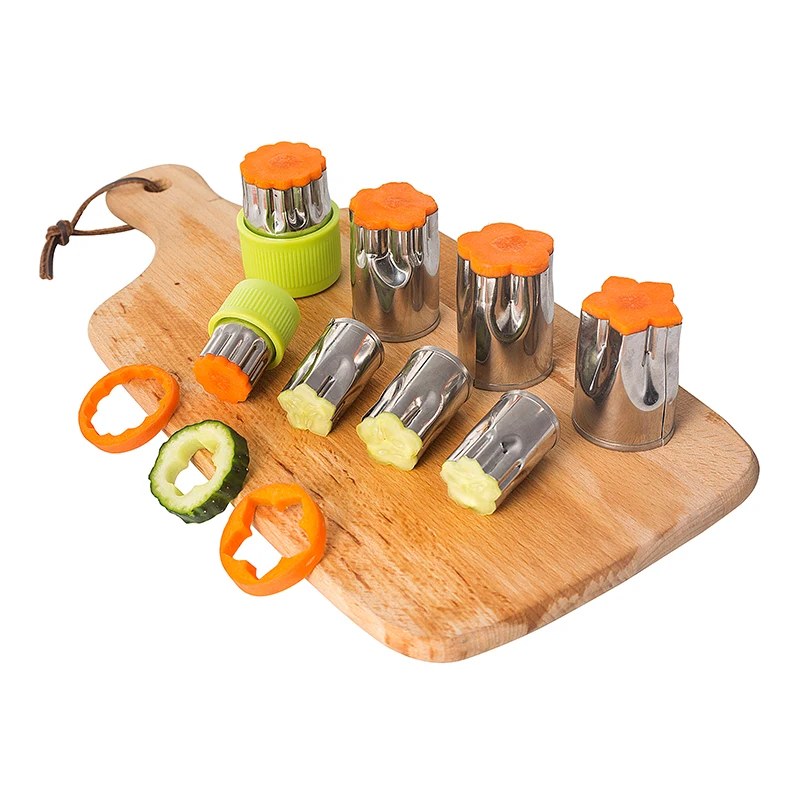 

8pcs/Set Stainless Steel Puzzle Fruit Vegetable Cutter Kitchen Tools Mold Flower Shape Cookie Fondant Pastry Mould Accessories
