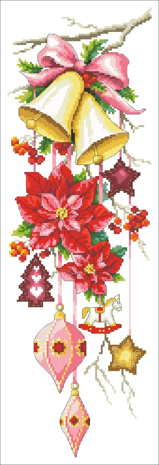 Рождественский колокольчик, сафлор, вышивка крестиком, посылка, цветок, 18ct, 14ct, 11ct, ткань, хлопковая нить, вышивка, сделай сам, ручная работа, рукоделие
