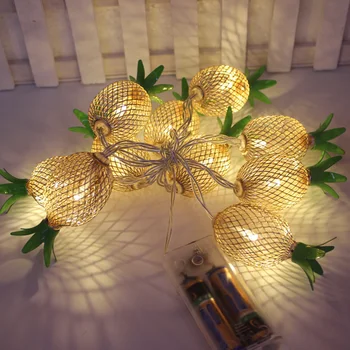 

HANMIAO 10 LED Fairy Lights Battery Metal Mesh Pineapple LED String Lights for Birthday Wedding Party Christmas Decoration 27