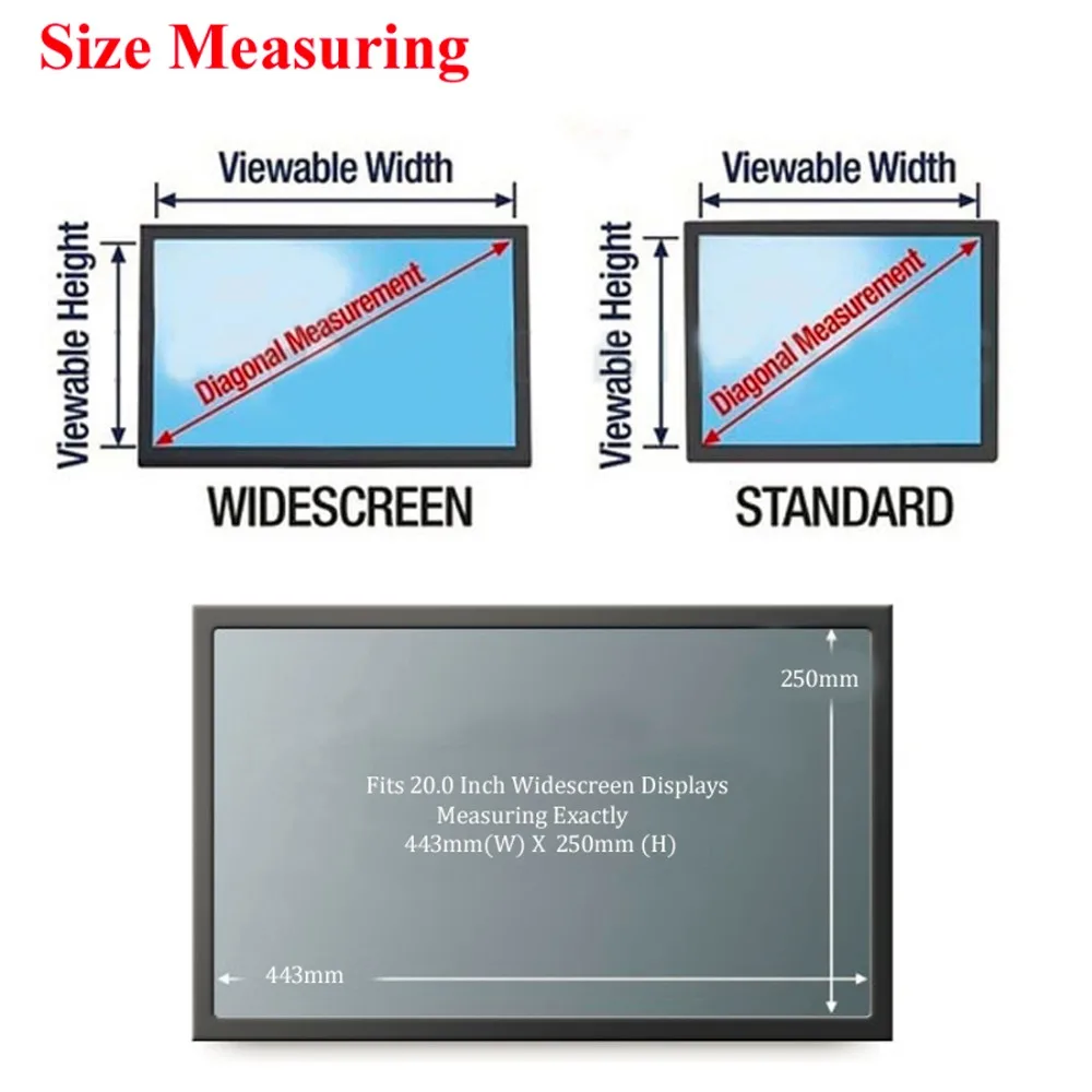 20 0 inch privacy filter screen protector film for widescreen standard desktop screen size