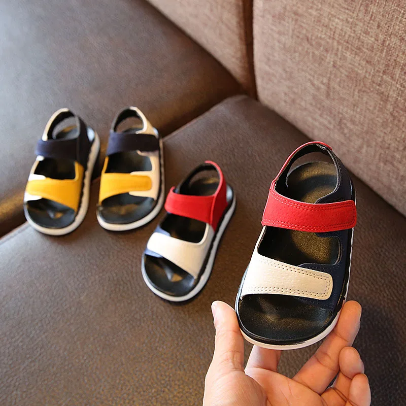 Boys Sandals 2019 Summer Child Breathable Flats Shoes Baby boy Footwear Toddler soft sole Comfortable leather sandal size22-36 Boys Sandals 2019 Summer Child Breathable Flats Shoes Baby boy Footwear Toddler soft sole Comfortable leather sandal size22-36