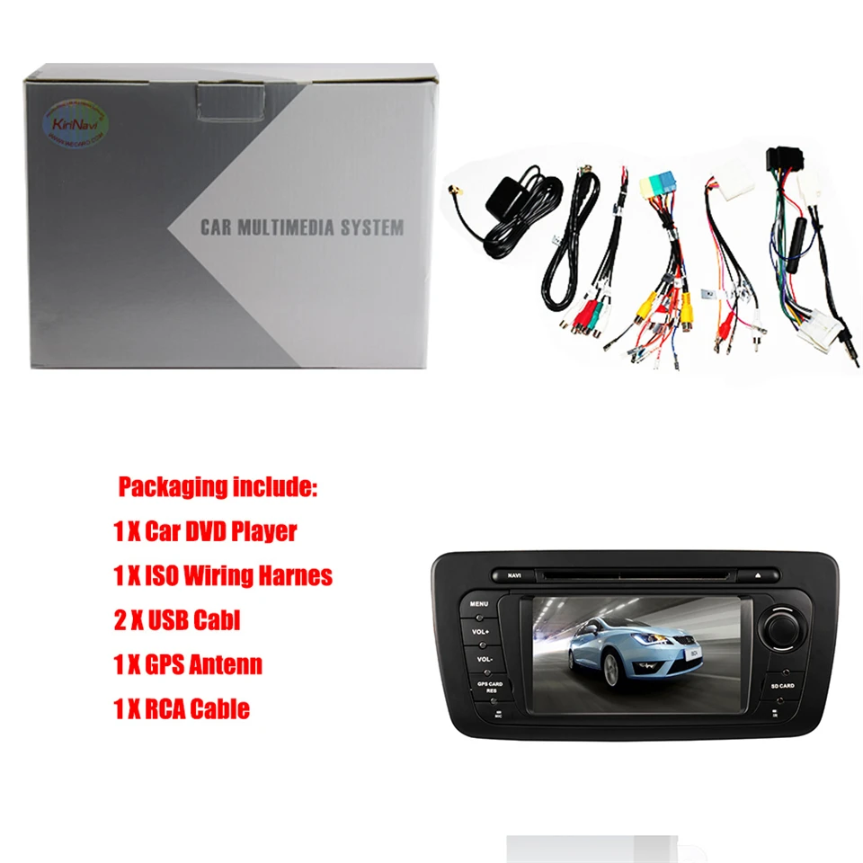 Discount KiriNavi Octa core 4G LET android 7 car gps for seat ibiza navigation 2015 - 2017 support 4K Video 4G 4