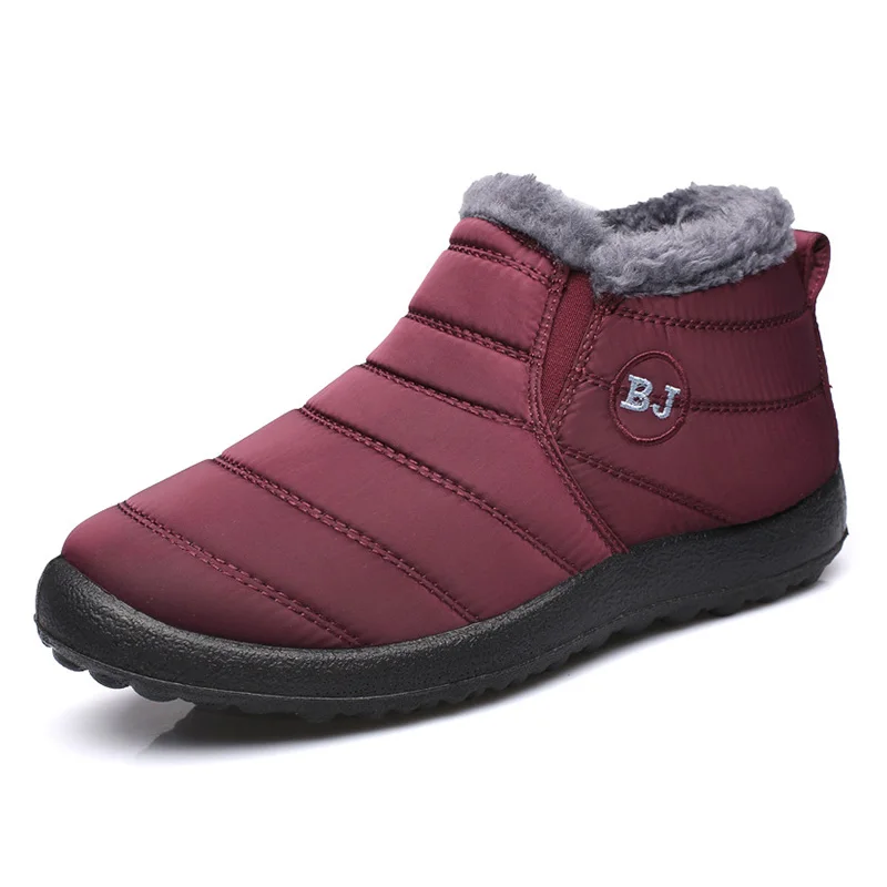 

2018 New women Winter Shoes Solid Color Snow Boots Plush Inside Antiskid Bottom Keep Warm Waterproof Ski Boots