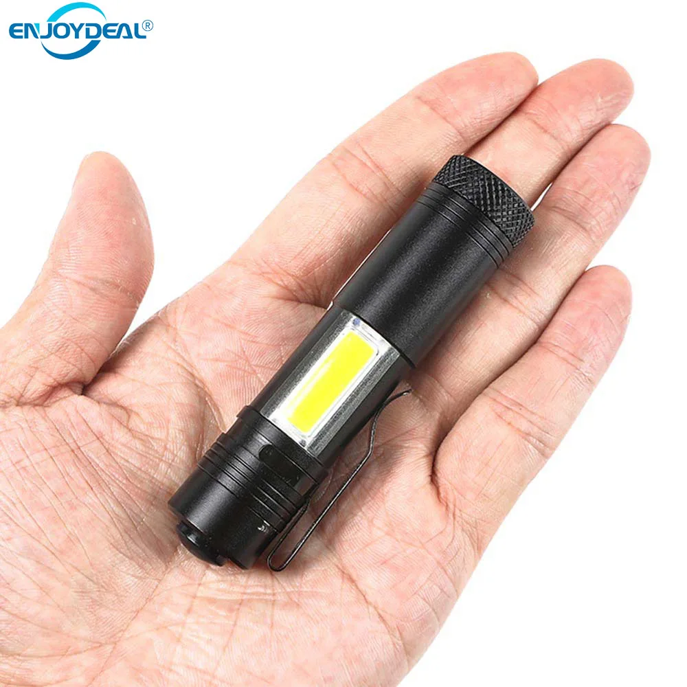 

1PC Portable led flashlight 2000 Lumens Flashlight Daily Waterproof Q5 COB LED Torch Lamp Penlight With Clip For camping