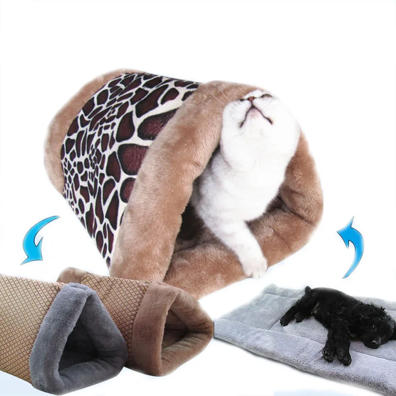 Best Pet Cat Sleeping Bag Warm Dog House Tunnel Soft Pet Sofas Nest Dual Purpose Kitten Cushion Animals Mats Pet bed Bags PD0027