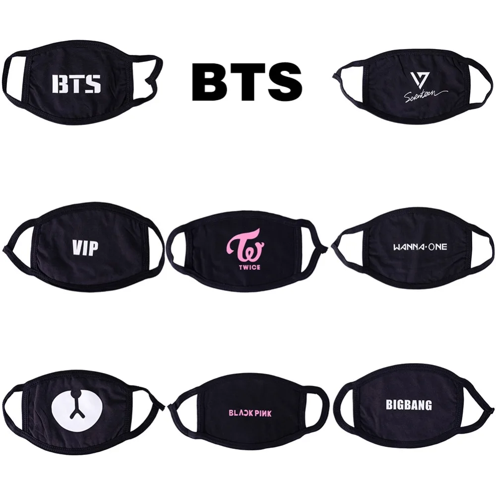 KPOP WANNA ONE SEVENTEEN Face Mouth Mask Letters Pattern Party Masks