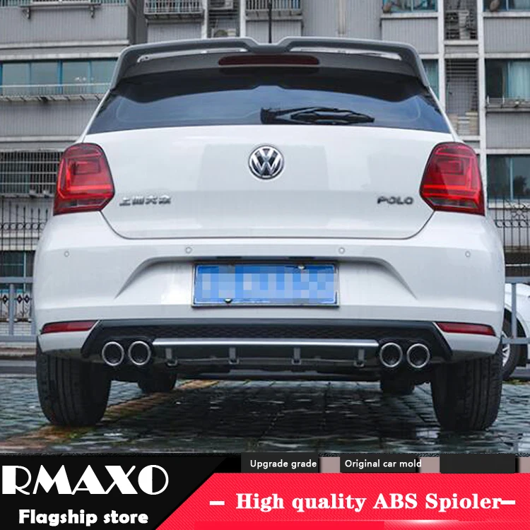 

For POLO ABS Rear Bumper Diffuser Bumpers Protector For 2011-2016 Volkswagen POLO Body kit bumper rear lip rear spoiler