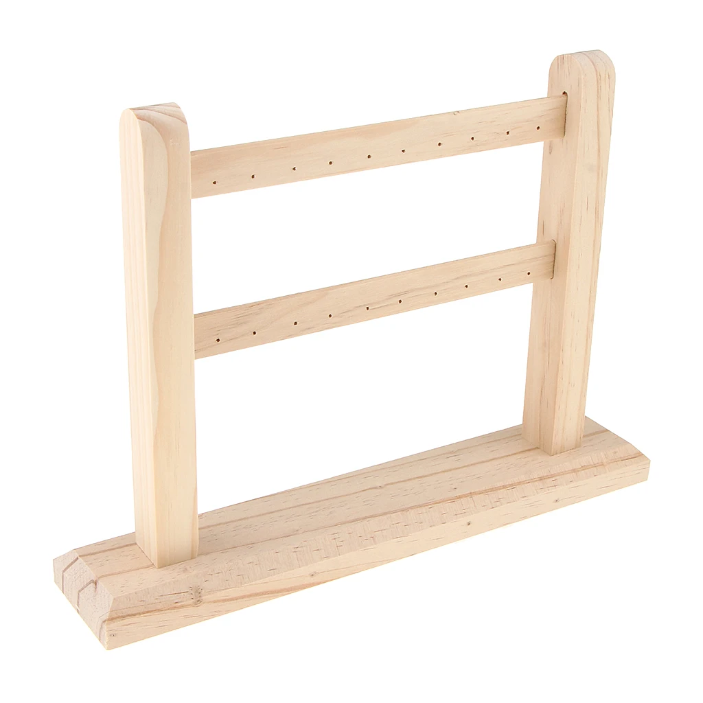 

20 Holes 2-Tier Jewelry Display Stand Holder Earring Organizer Showcase Rack for Earring Hanging Organizer Jewelry 30x22cm