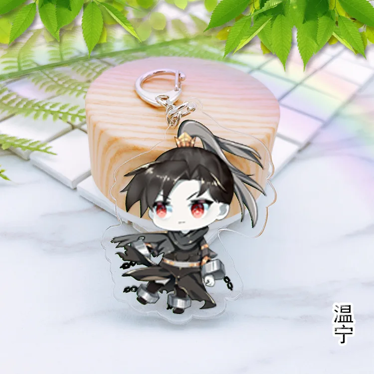 La magia de la carretera de estilo chino de dibujos animados Llavero de acrílico de moda lindo divertido de doble cara de dibujos animados Llavero Chaveiro regalo