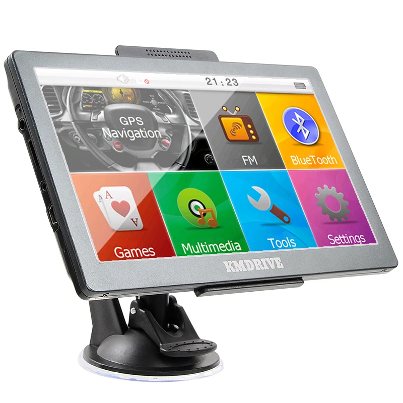 KMDRIVE 8GB 7” Touch Screen GPS Navigation with Bluetooth & AV-In Support