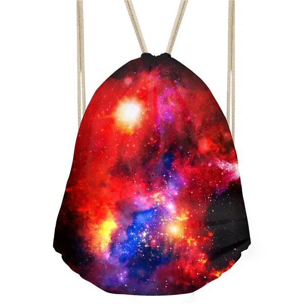 FORUDESIGNS/3D Galaxy Женский мягкий рюкзак маленький мужской космический Принт звезды сумка на шнурке для школьниц Mochila Feminina сумки - Цвет: C0165Z3