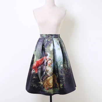 

European American fashion retro Vintage Woman A-Line Skirt Empire Fashion elegant Woman Skirt