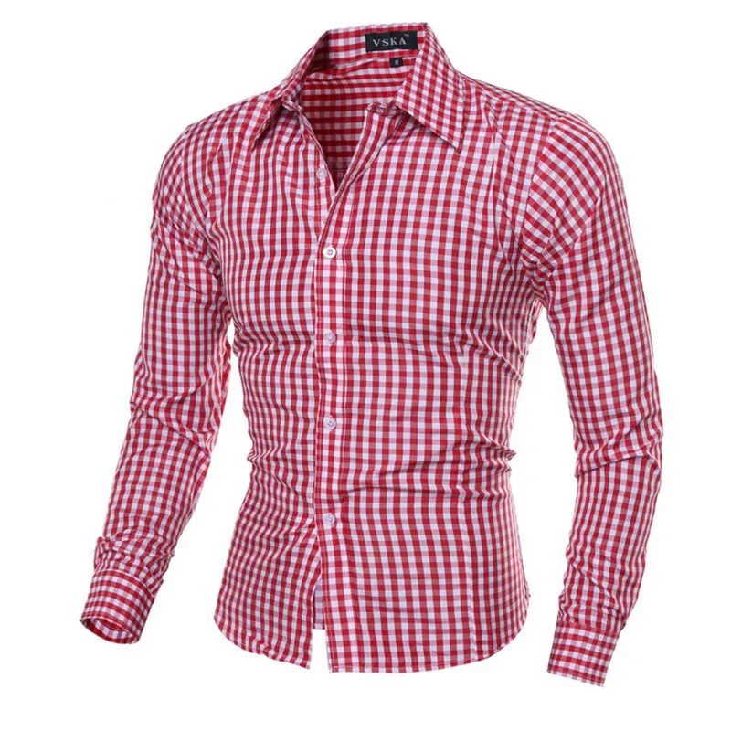

Check men's shirts business men's shirts long sleeves classic shirt casual trim
