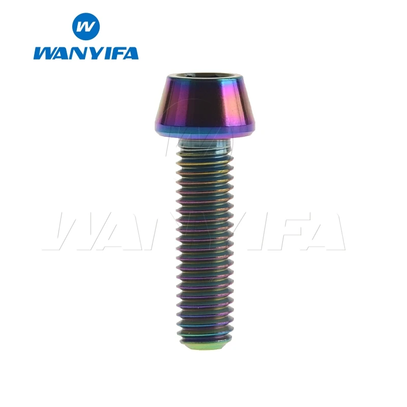 Wanyifa M6x10 15, 16, 18, 20, 25 30 35, 40 45 50 55 60 65 мм конусная головка Винт С Титановым болтом для Велосипедный дисковый тормоз - Цвет: M6x18 Rainbow