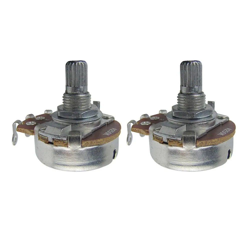 

NEW 2pcs Full Size Short Split Shaft Electric Guitar Potentiometers Volume Tone Control Pots A250K/B250K/A500K/B500K for Choose