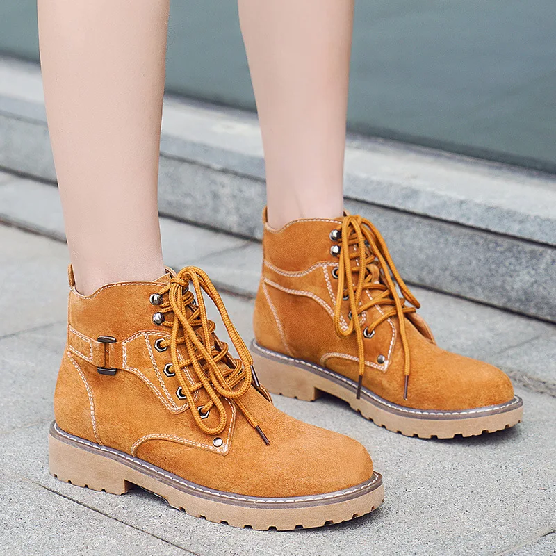 Femmes Printemps Qualité Noir jaune Livraison Cuir Véritable Mujer Mode Stephoes Supérieure Porc De Femme Automne Suède Directe Bottines Pour Botas Courtes nNvwm80