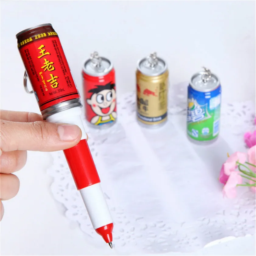 

1pcs Kawaii office ballpoint pen Creative cute Drinks pattern school stationery Supplies Black ink 0.5mm Pen refill