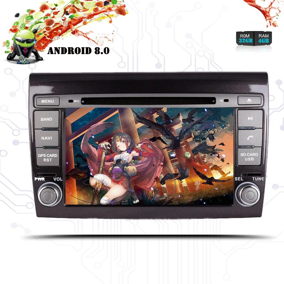 2 Din 7 &quotHD Android 8 0 радио GPS HDMI Автомобильный DVD плеер для FIAT BRAVO 198 2007 2008 2009 2010 2011 2012 2013
