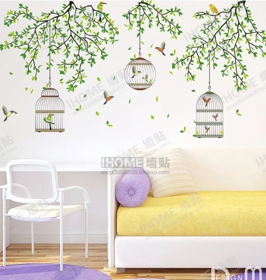 Cage à Oiseaux Avec Porte Ouverte Style Wall Art Decal Vinyl