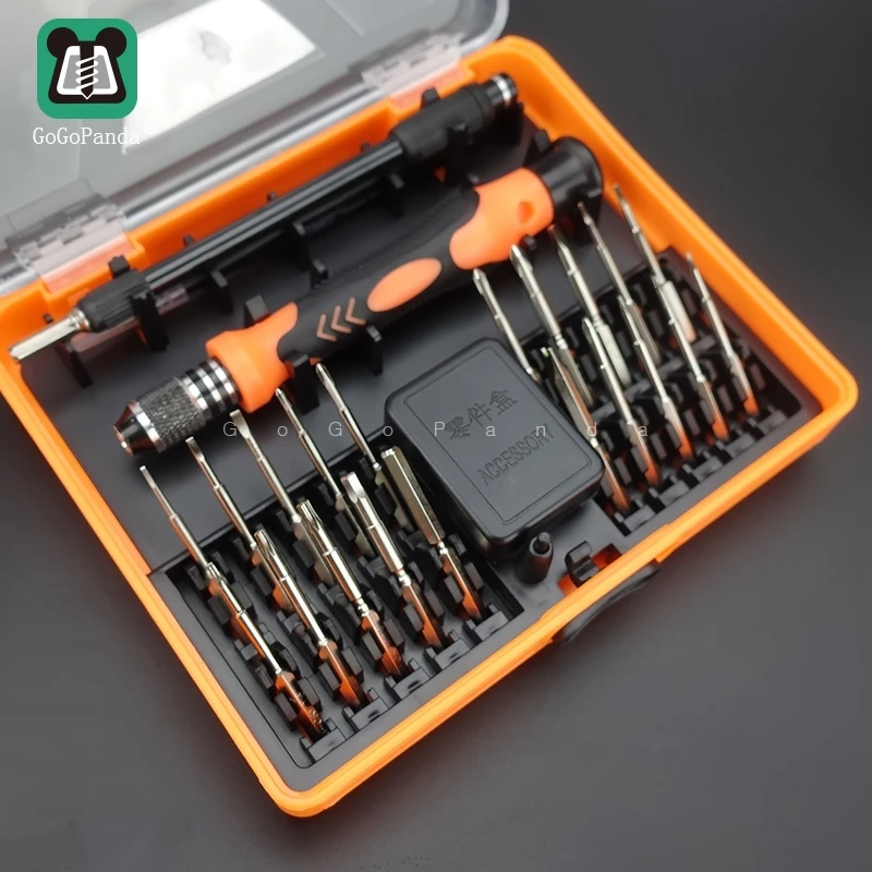 

Free Shipping 23-in-1 Screwdriver Set With 45mm Sandblasted Nickel-plated Bits For Deep Hole Operation With Magnetism