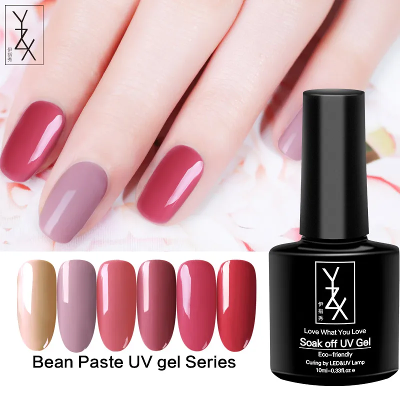

YZX 6Pcs/Set 10ML/Pcs New Red Bean Paste Colors UV Gel Series Soak Off Nail Art Polish Summer Gellak Varnish For Girls Manicure