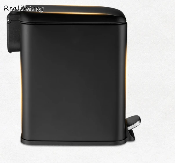 Прямоугольная нержавеющая сталь мусорный бак педаль для дома спальня гостиная с крышкой портативный гостиная мусорное ведро LFB137
